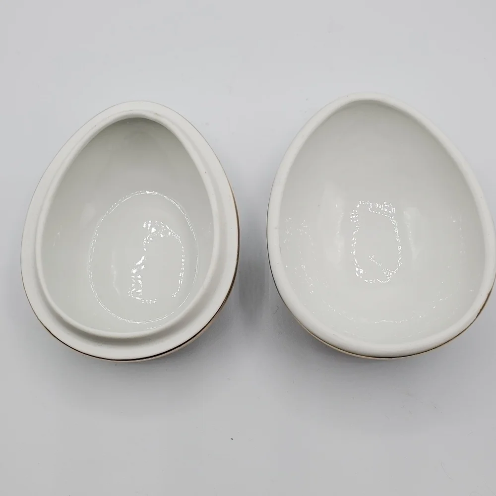 Gerold Porzellan Floral Egg Trinket Box Porcelain Vintage West Germany
